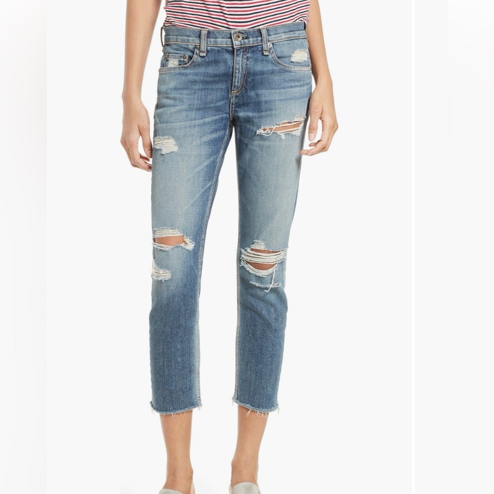 rag & bone dre capri distressed Cropped Jeans size 25